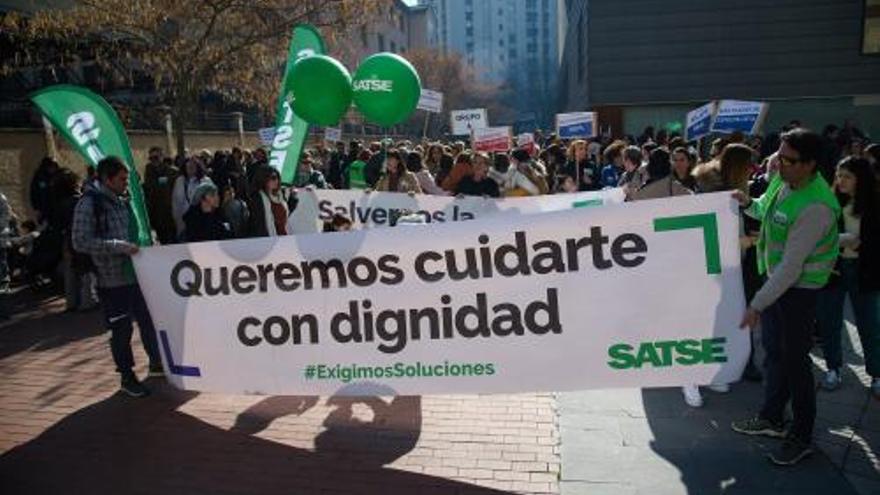 Manifestación de Satse en Pamplona el pasado día 18.