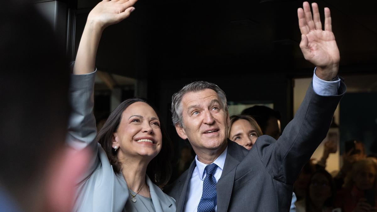 Feijóo se reúne con María Corina Machado en Madrid.