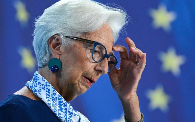 La presidenta del Banco Central Europeo, Christine Lagarde, durante una comparecencia pública.