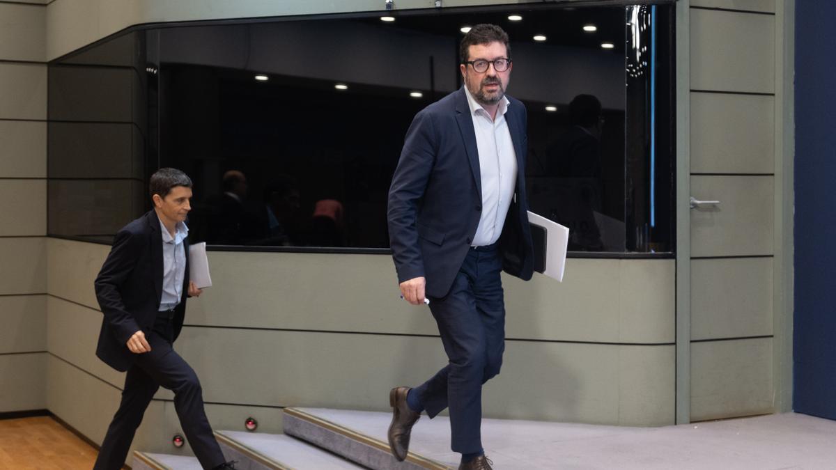 Los secretarios de Estado de Trabajo, Joaquín Pérez Rey, y de Seguridad Social y Pensiones, Borja Suárez.
