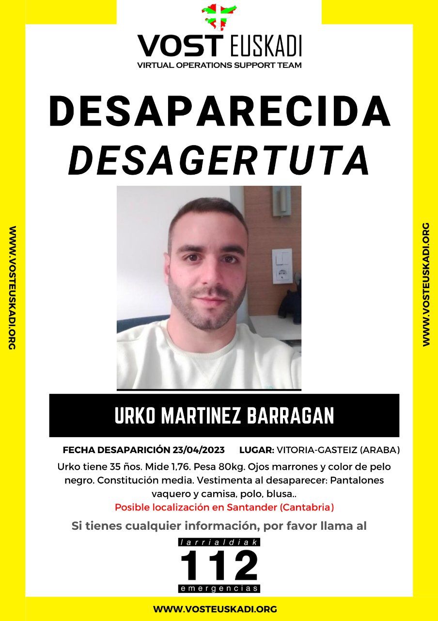 Cartel del hombre desaparecido CEDIDA