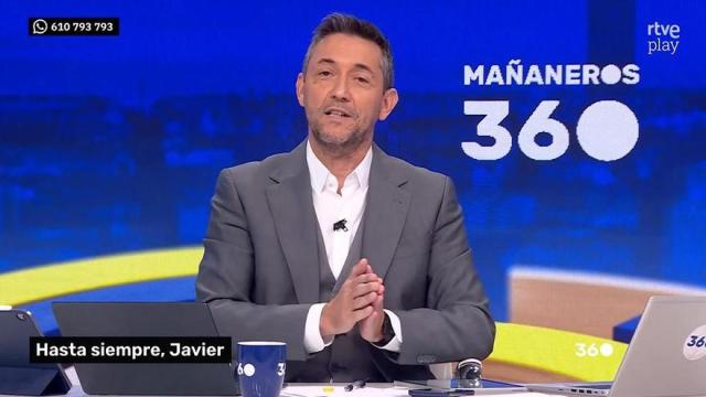 Javier Ruiz, durante su último programa en TVE.