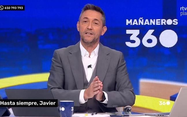 Javier Ruiz, durante su último programa en TVE.