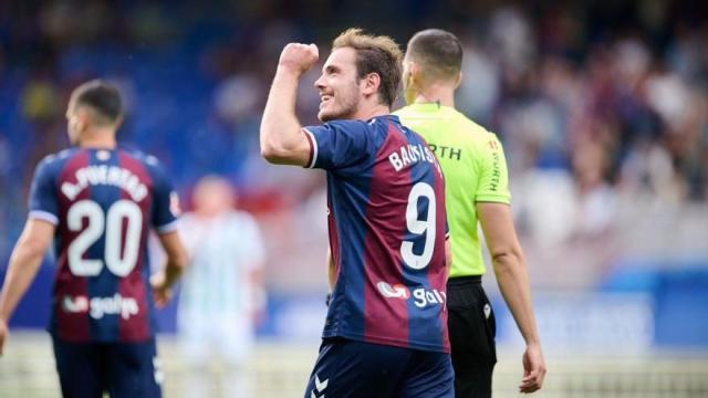 Bautista celebrando un gol la pasada temporada. LA LIGA