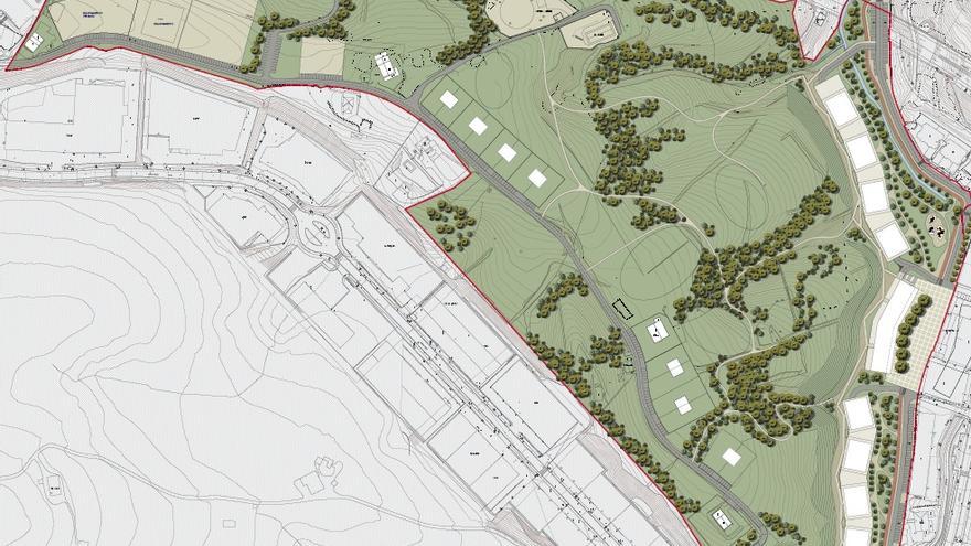 Plano del desarrollo urbanístico de Gamongoa.