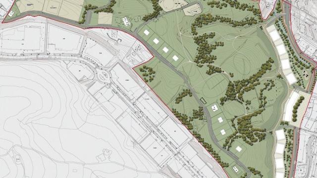 Plano del desarrollo urbanístico de Gamongoa.