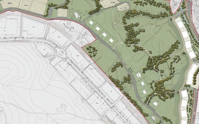 Plano del desarrollo urbanístico de Gamongoa.