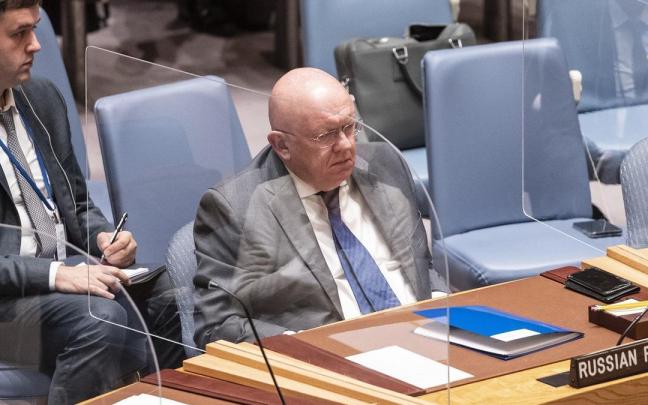 El representante permanente ante la ONU de Rusia, Vasili Nebenzia. El representante permanente ante la ONU de Rusia, Vasili Nebenzia.