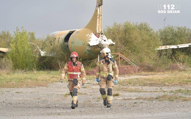 Simulacro de accidente aéreo en el aeropuerto de Foronda. Foto: Departamento de Seguridad del Gobierno Vasco