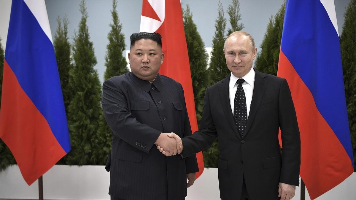 El presidente ruso, Vladimir Putin, y el líder supremo norcoreano, Kim Jong Un, en septiembre de 2023.