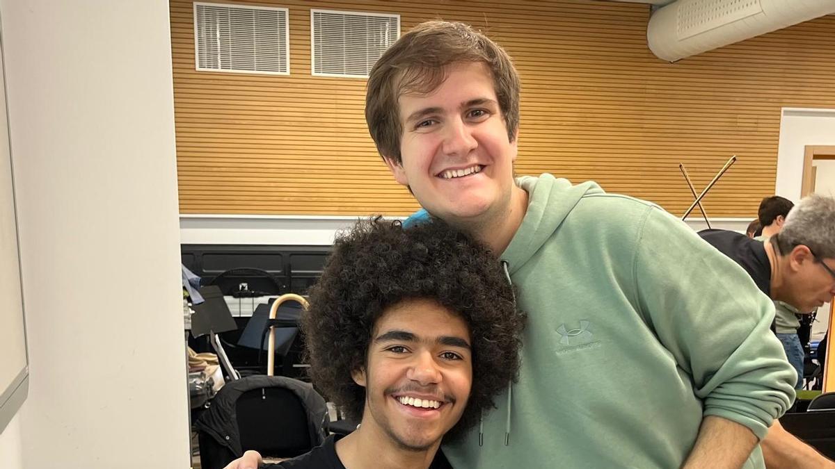 El oñatiarra Jon Mestre y el arrasatearra Txomin Maidagan durante un ensayo.