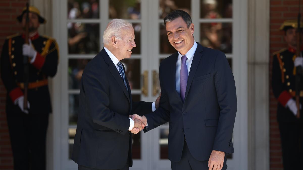 Joe Biden y pedro Sánchez durante la cumbre de la OTAN celebrada en Madrid en junio de 2022.