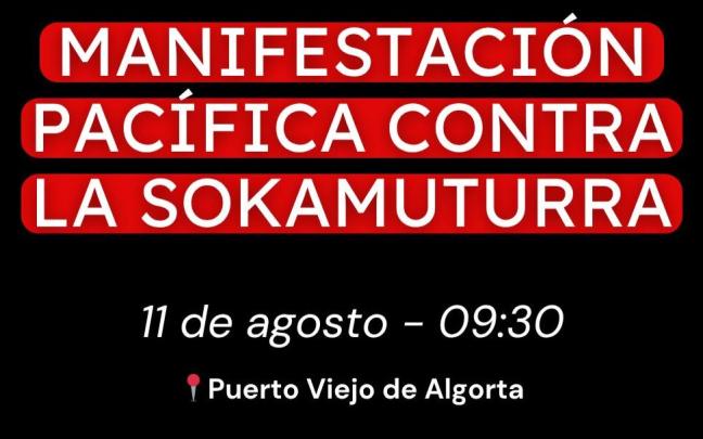 Cartel anunciando la movilización contra la Sokamuturra de Getxo. FACEBOOK: SOKAMUTURRA EZ