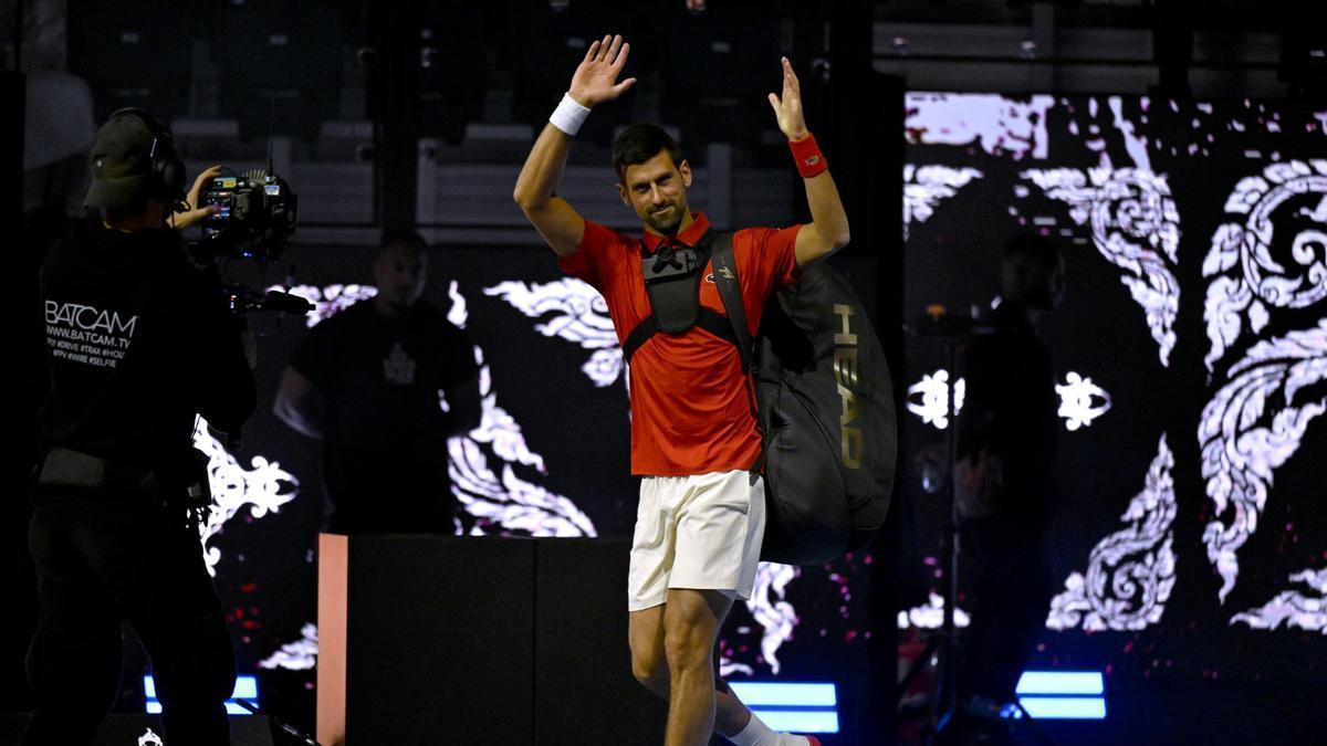 Novak Djokovic, durante el Six Kings Slam de Arabia Saudí.