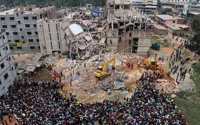 Imagen del Rana Plaza tras el derrumbe Imagen del Rana Plaza tras el derrumbe