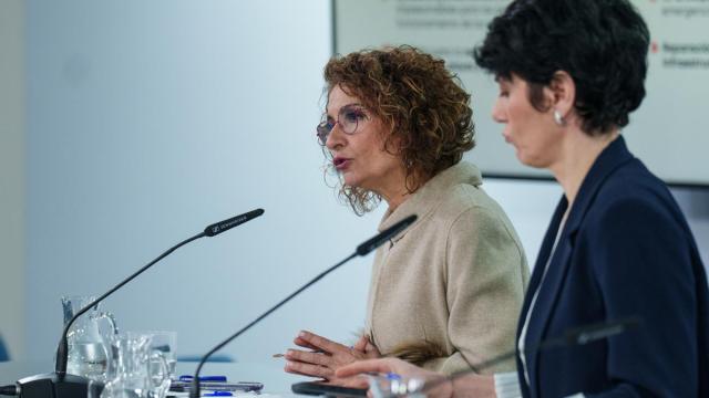 María Jesús Montero, durante su comparecencia.