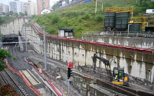 Obras a la altura de la nueva estación de Galtzaraborda
