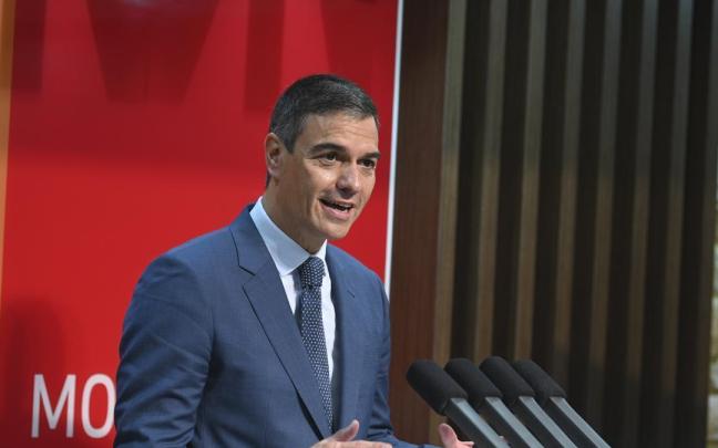Pedro Sánchez durante la comparecencia que ha puesto punto y final a su visita oficial a China.