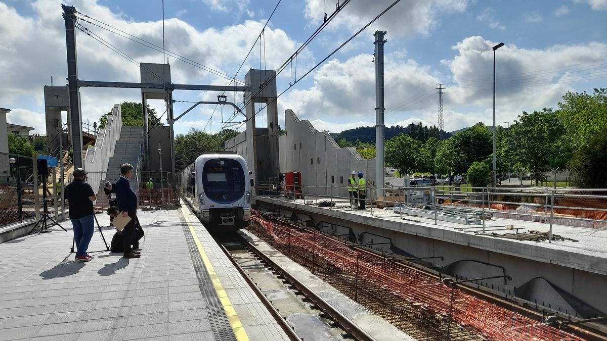 Obras en la estación de Usurbil