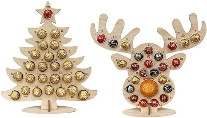 Soportes de madera para bombones.