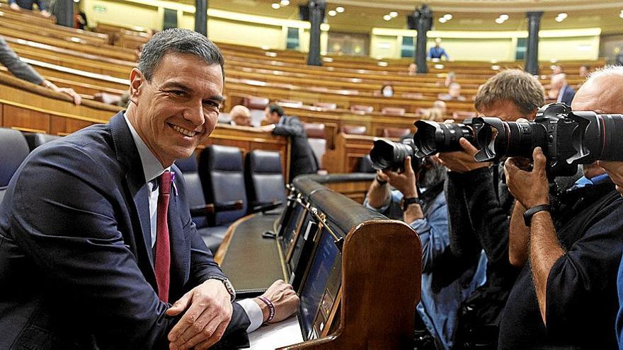 El presidente del Gobierno español en funciones, el socialista Pedro Sánchez, en una anterior sesión del Congreso. | FOTO: EUROPA PRESS