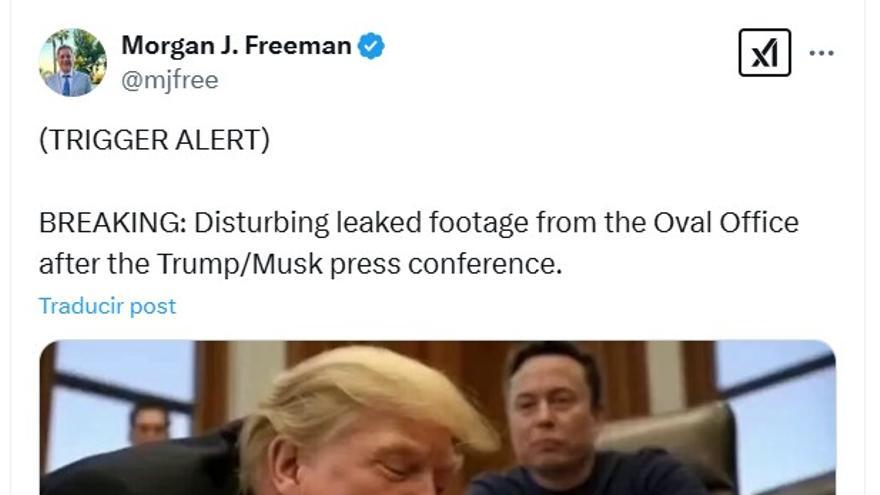 Videomontaje de Trump besado un pie a Musk