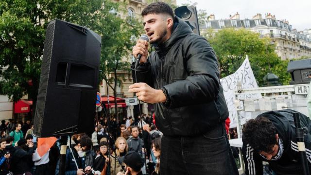 Concentración de estudiantes en Francia