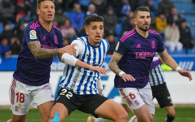 Abqar, durante el Alavés-Cartagena de esta tarde.