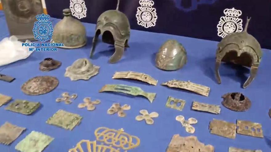 Algunas de las piezas recuperadas del museo
