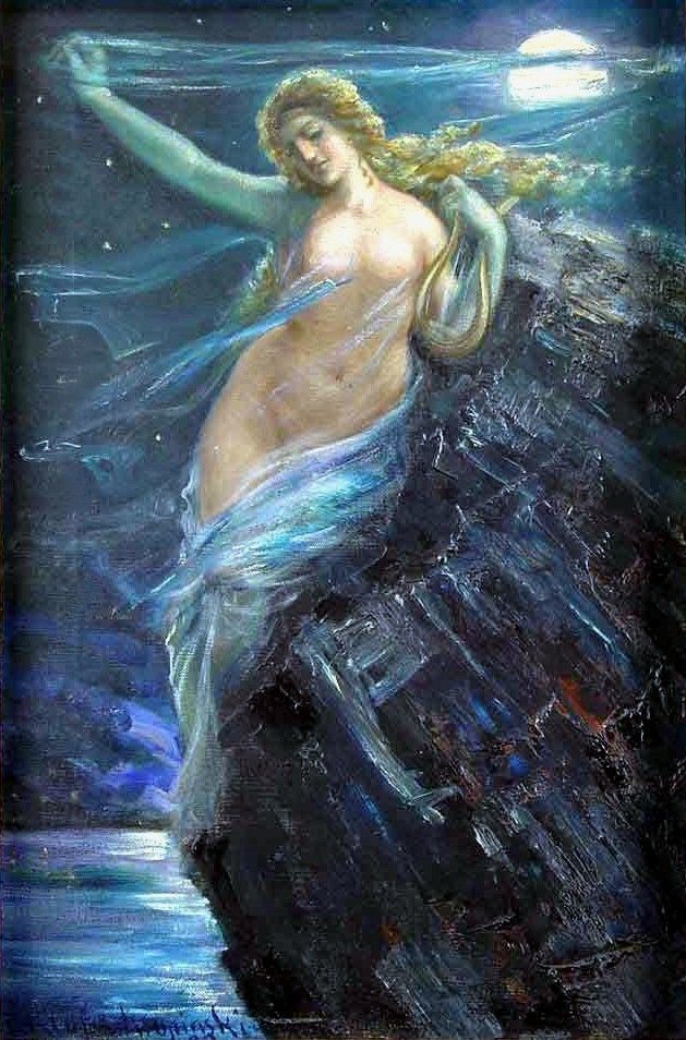 Lorelei, según la leyenda.