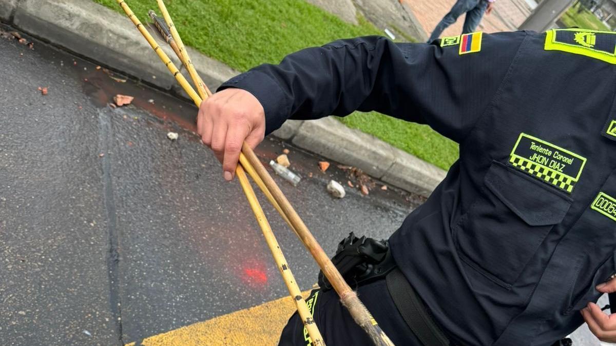 Un policía en Bogotá.