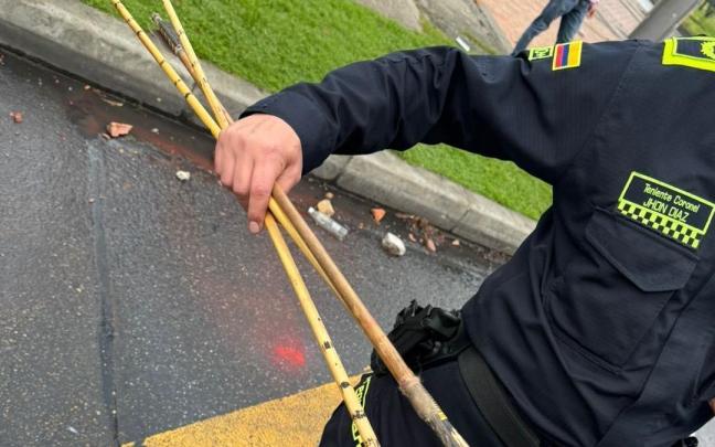 Un policía en Bogotá.