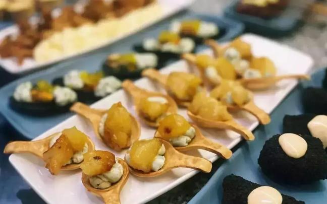 Pintxos elaborados en la escuela de hostelería Aiala.