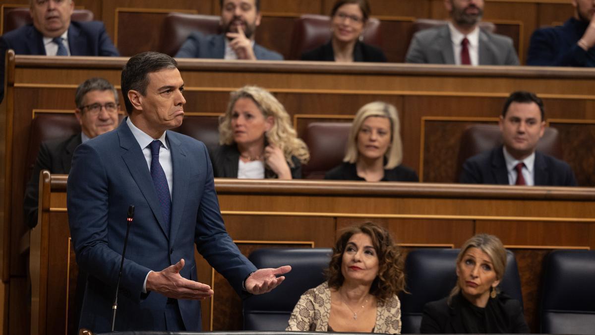 Sánchez, en un debate en el Congreso.