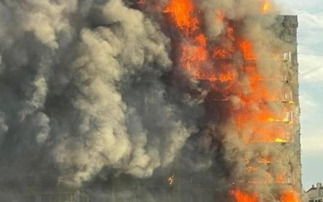 Incendio del edificio en Valencia.