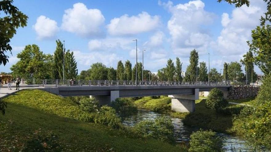 Nuevo puente entre Barañáin y Landaben.