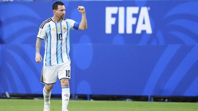 Leo Messi celebrando su gol frente a Cabo Verde en el Mundial 2026.