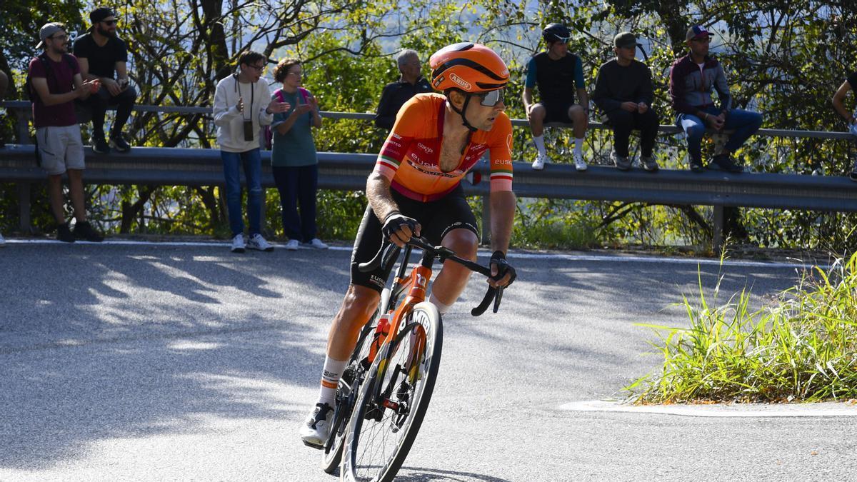 Mikel Bizkarra, durante la carrera.