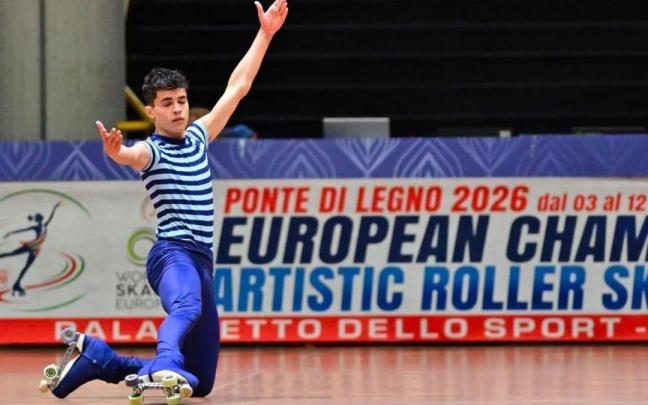 El patinador artístico Álex Ruiz Valiente durante su participación en el Campeonato de Europa