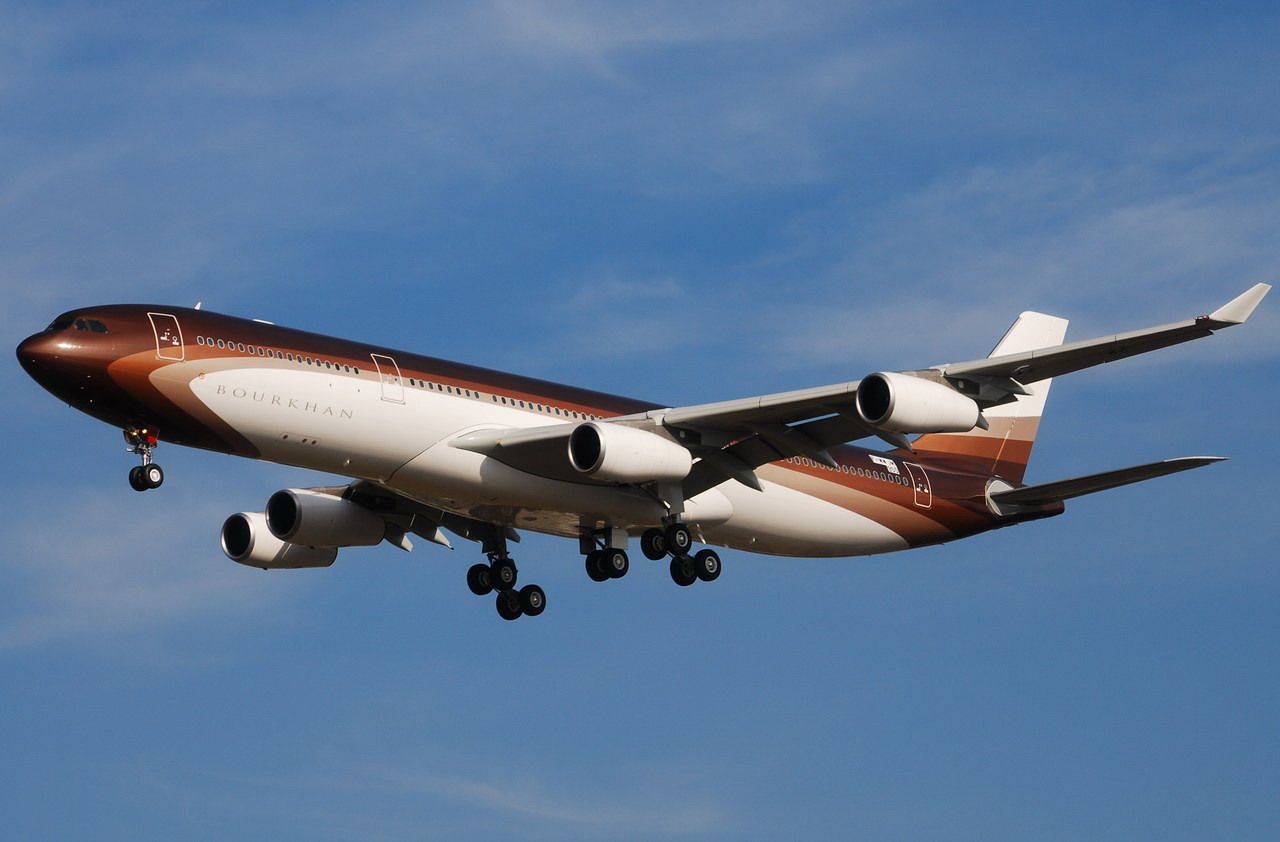 El 'Bourkhan', el jet privado más caro del mundo propiedad de Alisher Usmanov, en pleno vuelo.