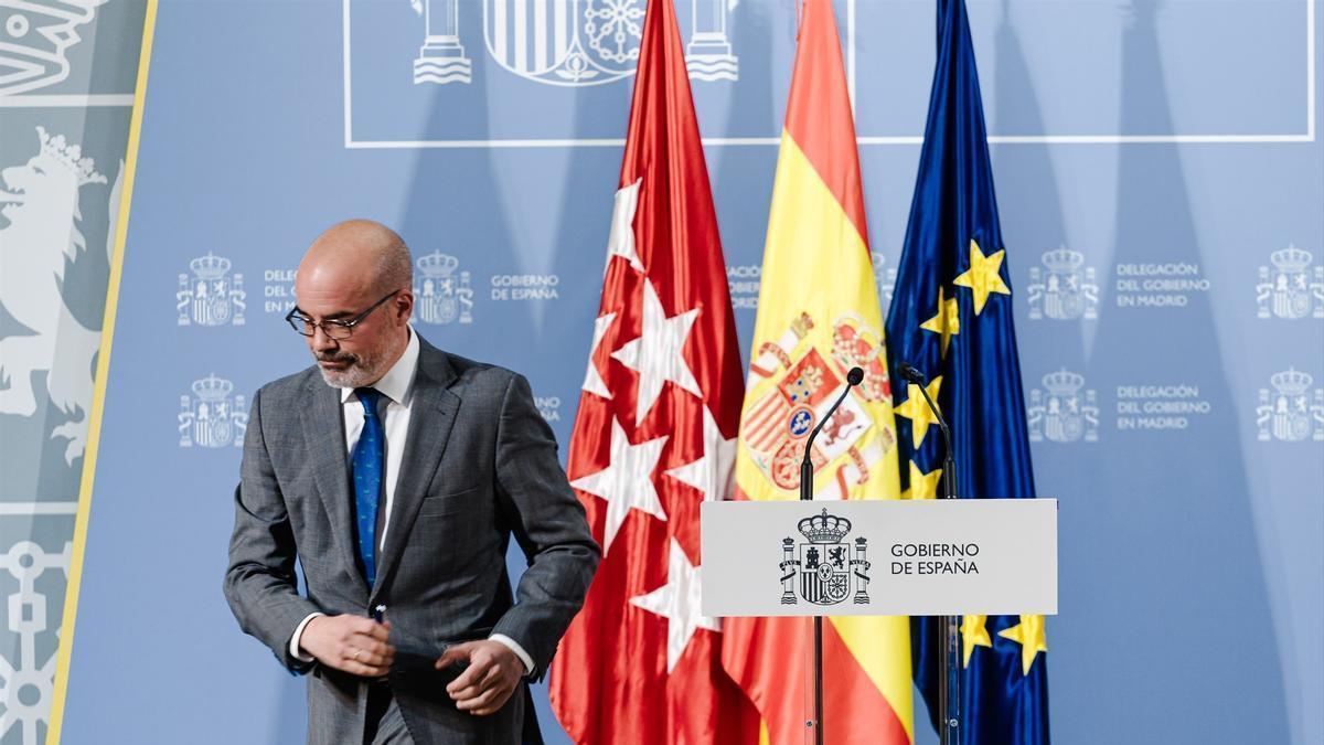 El delegado del Gobierno en Madrid comparece tras su citación como investigado en el caso ‘Begoña Gómez'.