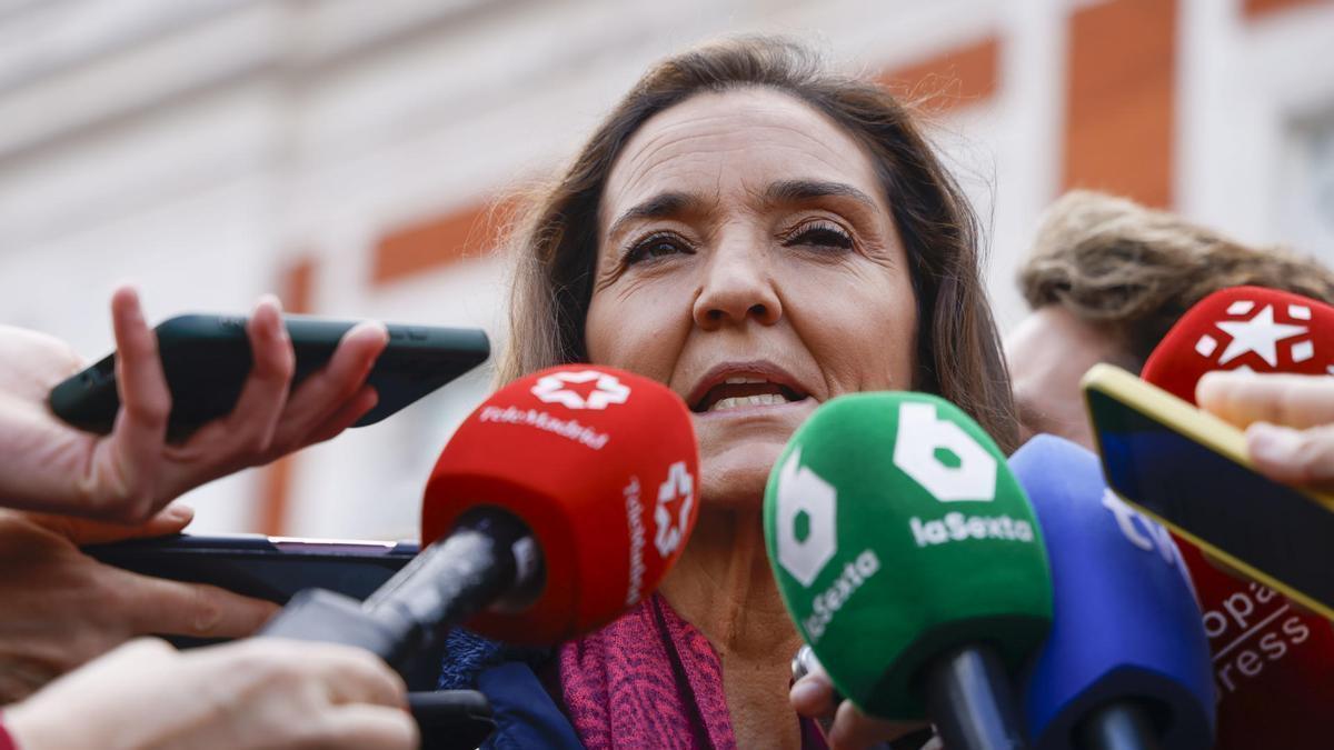 La exministra y portavoz del PSOE en el Ayuntamiento de Madrid, Reyes Maroto, comparece ante la prensa.