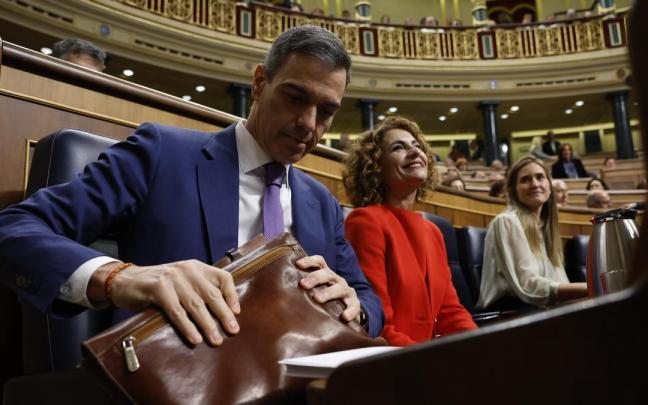 El presidente del Gobierno español, Pedro Sánchez, este miércoles en el Congreso.