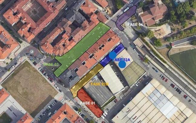 Mapa que ubica las zonas de Etxebarri que se van a ver afectadas por este proyecto que se ejecutará por fases