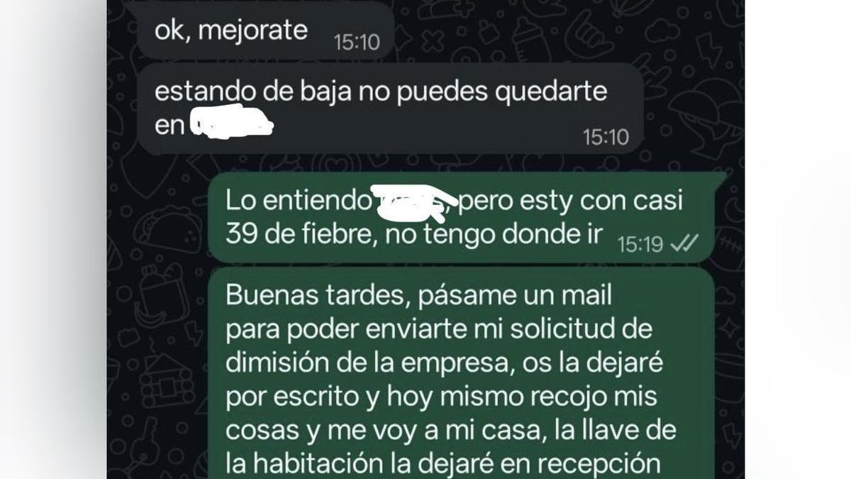 La tensa conversación entre un trabajador y el director de un local de hostelería