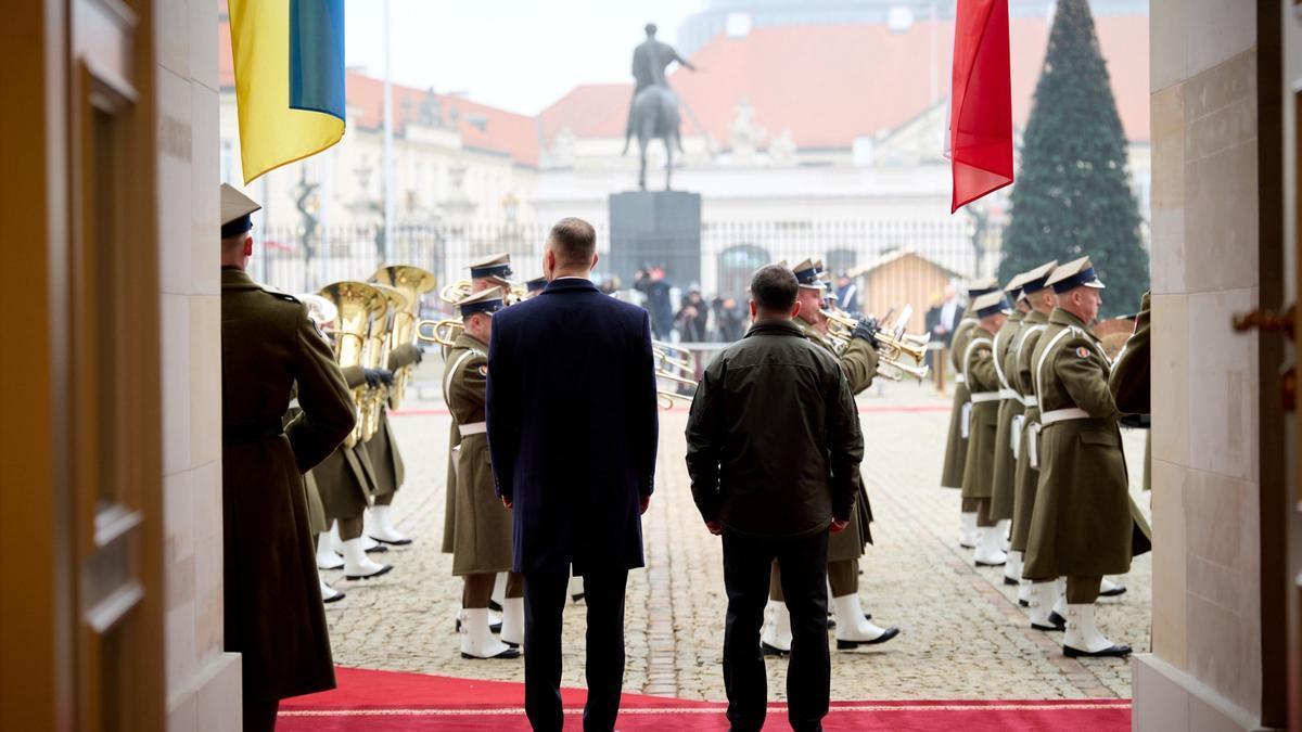 Zelenski, junto a su homólogo polaco, Karol Nawrocki.
