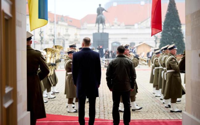 Zelenski, junto a su homólogo polaco, Karol Nawrocki.