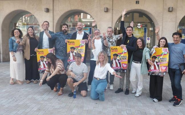 Organizadores, humoristas y patrocinadores, durante la presentación de la segunda edición de Komedia Fest.
