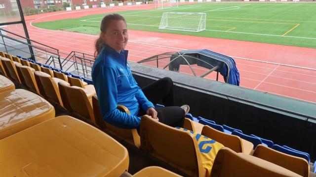 Lorea Narraspe, en el estadio de Argixao.