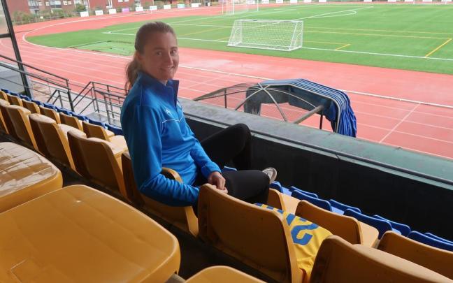 Lorea Narraspe, en el estadio de Argixao.